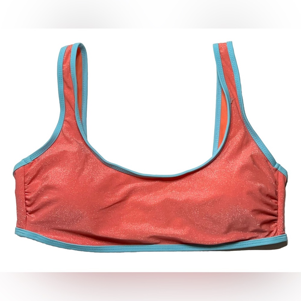 New Nobo, No Boundaries swim top size XL Orange Honey Metallic and Be Mine Blue